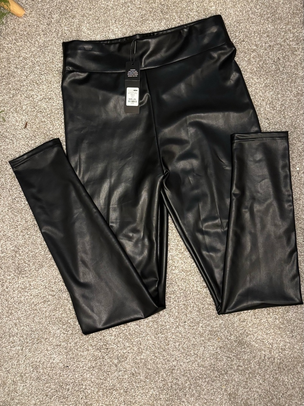 Fashion Nova Girls Black Faux-Leather Leggings